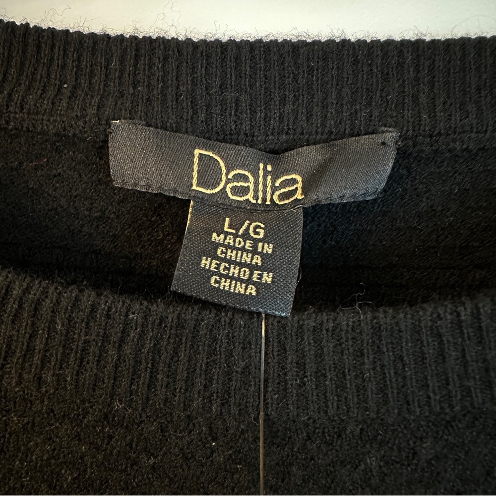 Dalia Black Long Sleeve Sweater Dress - Picture 7 of 8